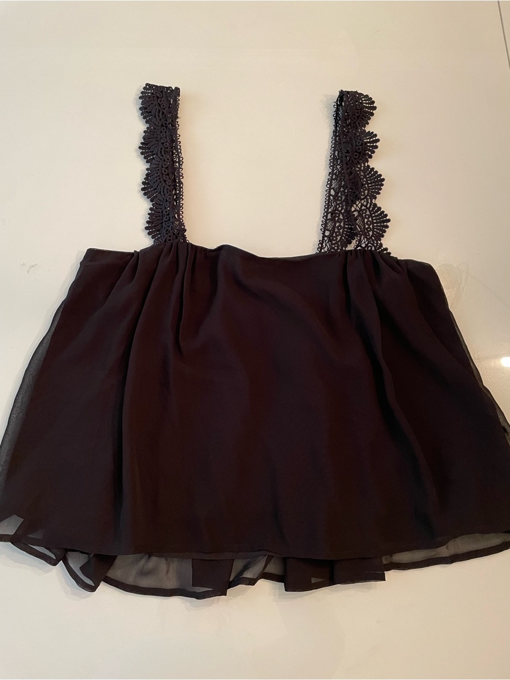 Stone Cold Fox Black Lace-Strap Chiffon Cami